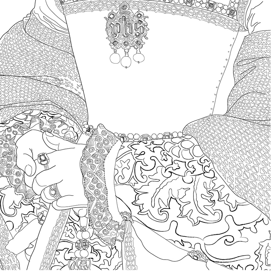 Jane Seymour, 3. Frau von Heinrich VIII, Digitale Zeichnung, Ausschnitt