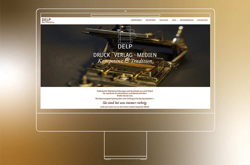 Website Delp Druck & Medien, Desktop-Screen