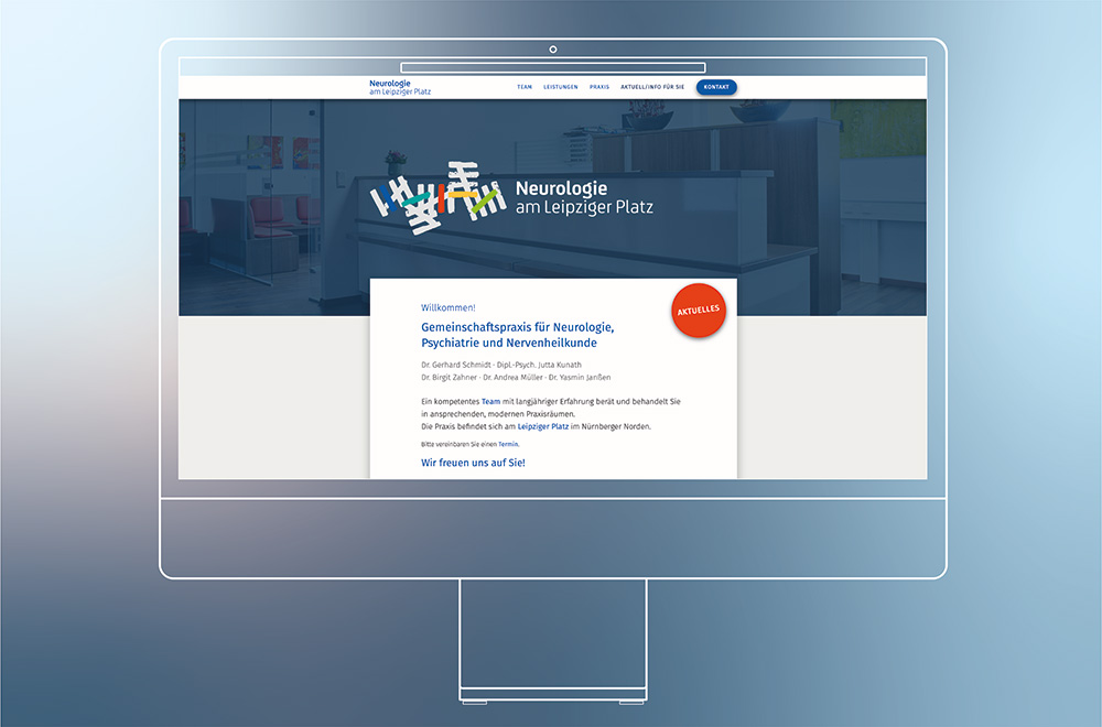 Website Gemeinschaftspraxis Neurologie am Leipziger Platz, Desktop-Screen