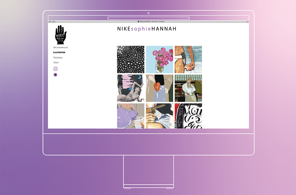Portfoliowebsite Nike Sophie Hannah, Desktop-Screen